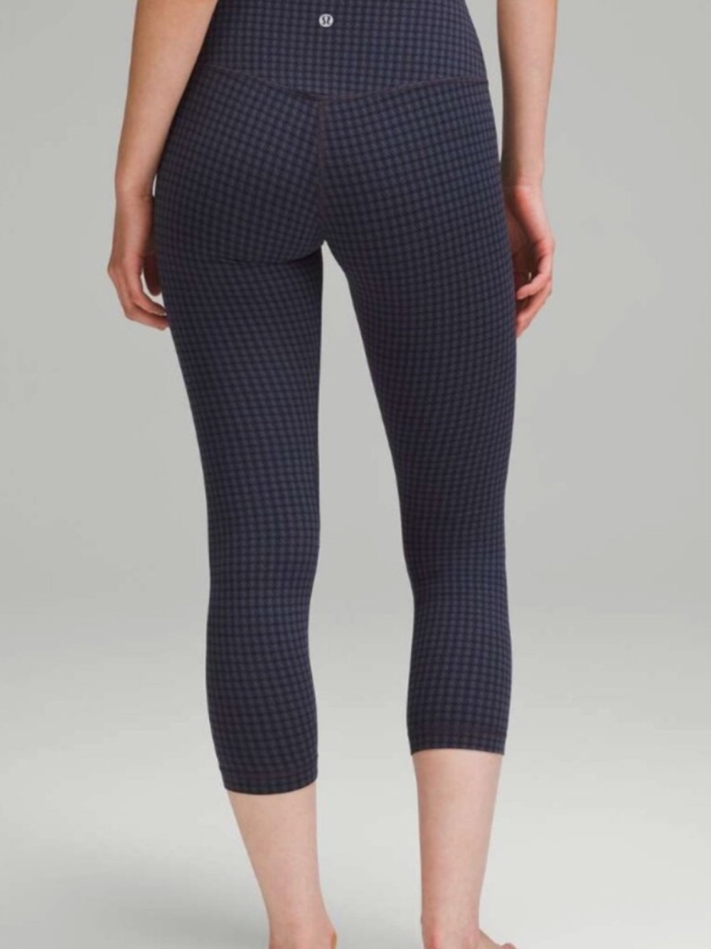 Lululemon Micro Houndstooth align high rise crop 23” blue & black multi - size 6